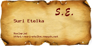 Suri Etelka névjegykártya